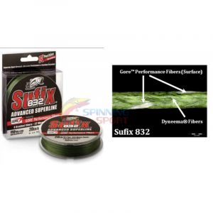 Плетеный шнур Shimano SUFIX 832 BRAID GREEN (зеленый) 120м (оригинал)