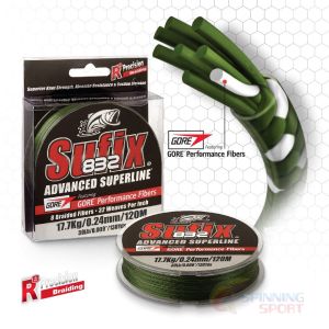 Плетеный шнур Shimano SUFIX 832 BRAID GREEN (зеленый) 120м (оригинал)