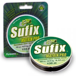 Леска плетеный шнур  SUFIX MATRIX PRO 0,10мм умеренно зеленый