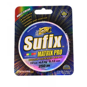 Леска плетеный шнур  SUFIX MATRIX PRO x6 Multi Color 100м 0.14мм