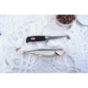 Филейный нож Rapala  4" Soft Grip Fillet 704 ( лезвие 10 см., мягк. рукоятка, точ., чехол иск. кожа )